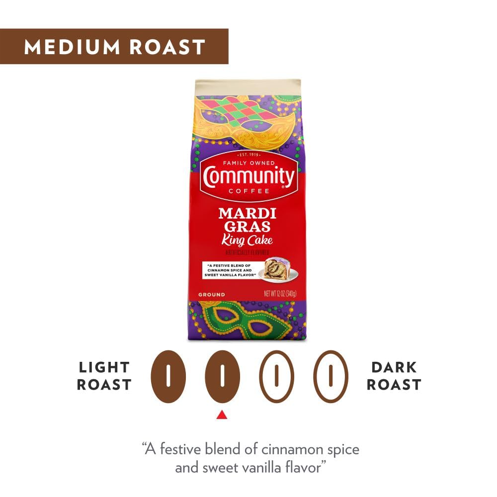 Community Coffee Cinnamon Roll Flavored Ground Coffee, Naturally Flavored, 11 Ounce (Pack of 1)