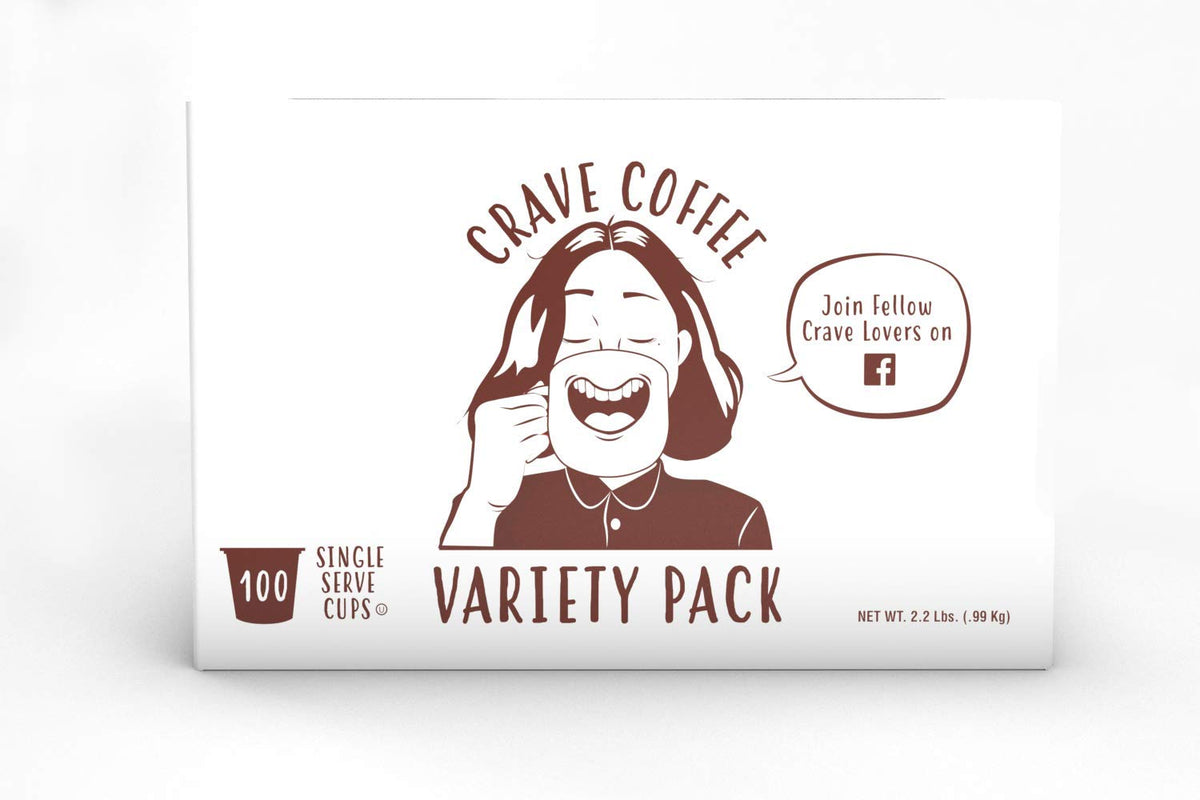 Crave Beverages Flavored Coffee Pods Sampler, Compatible with 2.0 K-Cup Brewers, Assorted Variety Pack, 40 Count (Pack of 1)