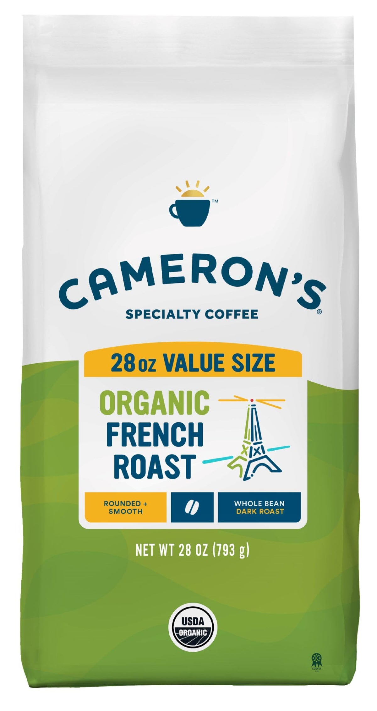 Cameron's Coffee Roasted Whole Bean Coffee, Intense French, 28 Ounce