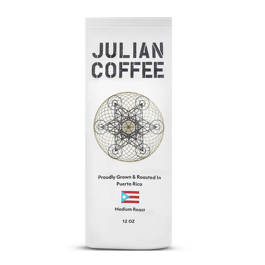 Julian Whole Bean Coffee, Shade Grown Arabica From Puerto Rico. Medium Roast, Low Acid. 12oz.