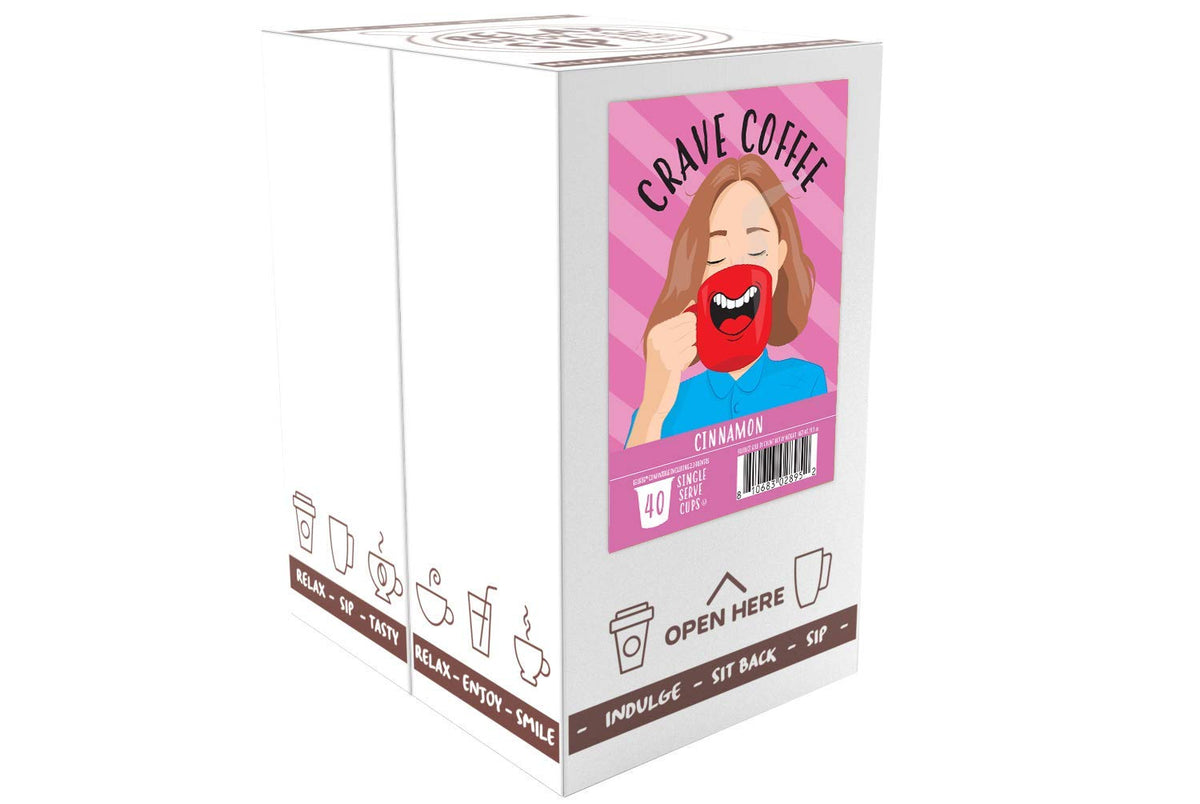 Crave Beverages Flavored Coffee Pods Sampler, Compatible with 2.0 K-Cup Brewers, Assorted Variety Pack, 40 Count (Pack of 1)