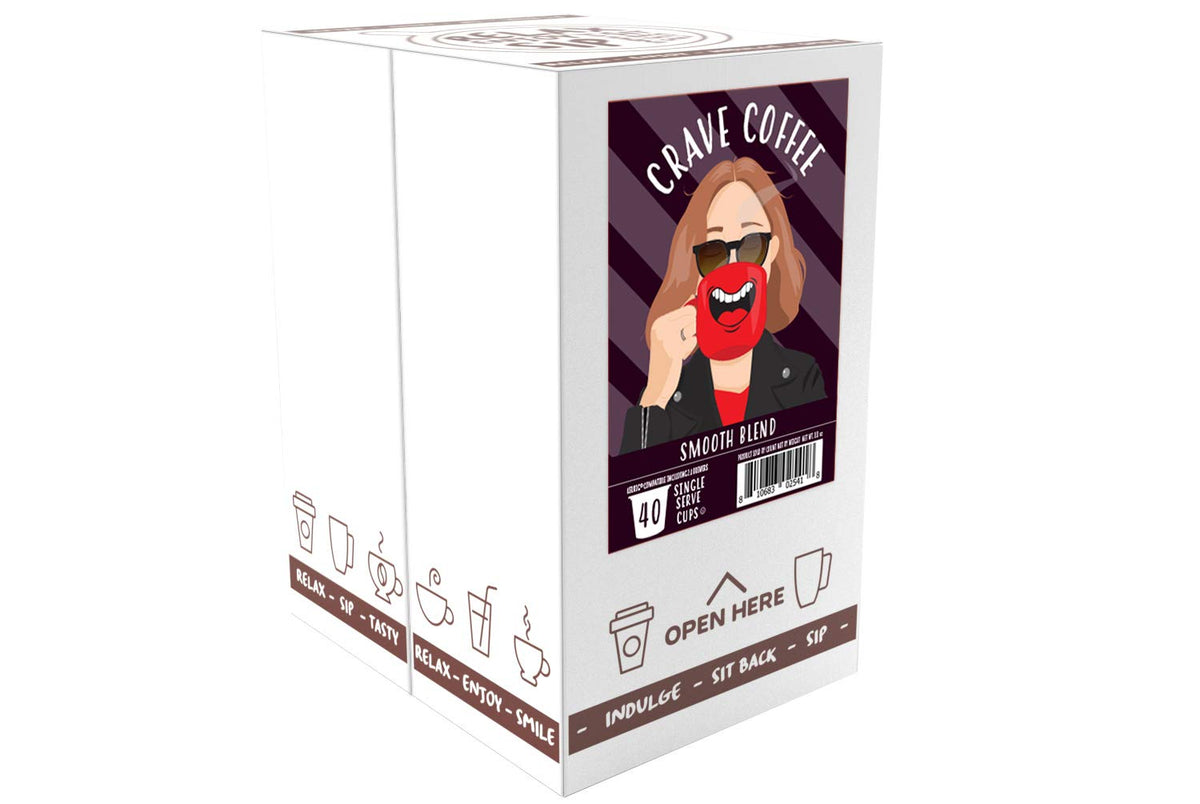Crave Beverages Flavored Coffee Pods Sampler, Compatible with 2.0 K-Cup Brewers, Assorted Variety Pack, 40 Count (Pack of 1)