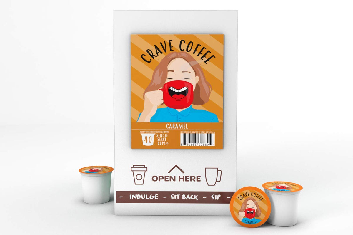 Crave Beverages Flavored Coffee Pods Sampler, Compatible with 2.0 K-Cup Brewers, Assorted Variety Pack, 40 Count (Pack of 1)