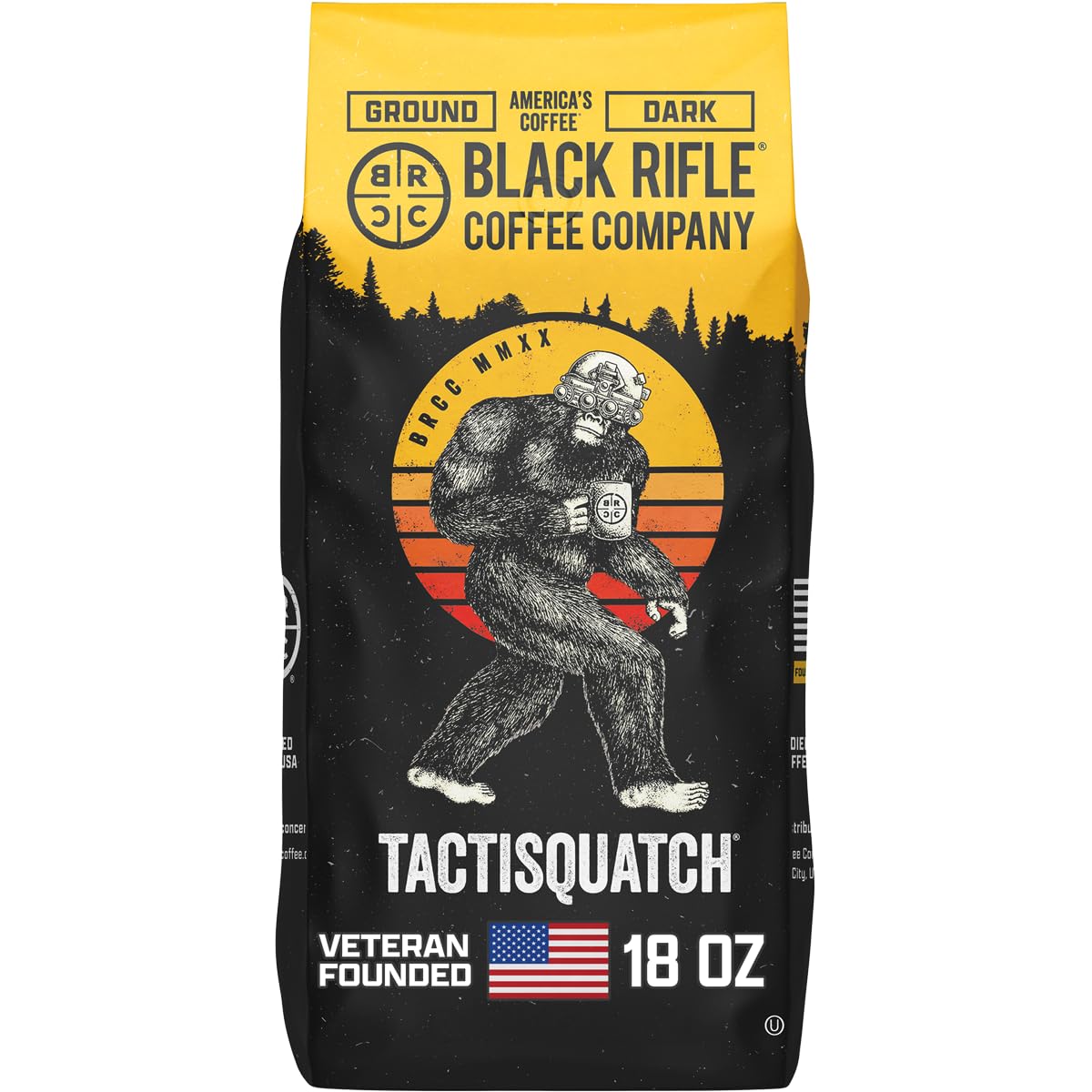 Black Rifle Coffee Company Dark Roast Ground Coffee Tactisquatch 7 OZ Bag