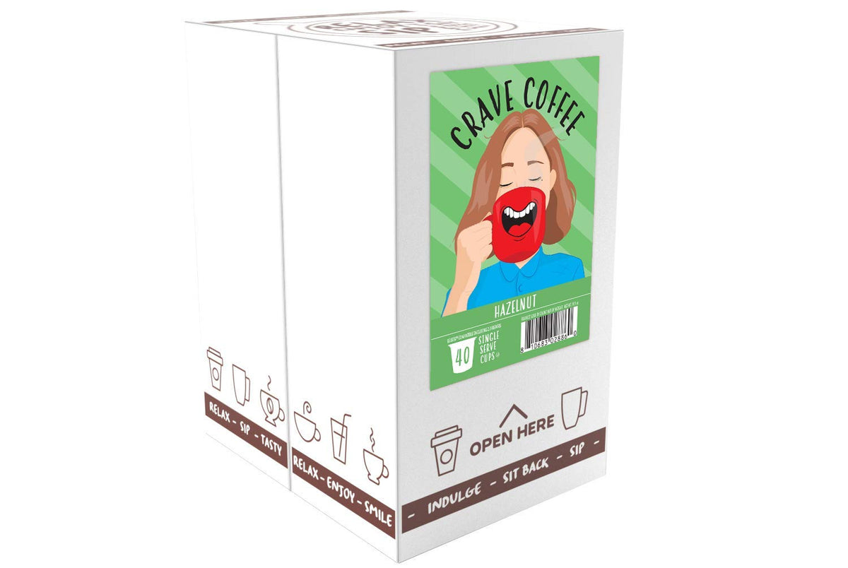 Crave Beverages Flavored Coffee Pods Sampler, Compatible with 2.0 K-Cup Brewers, Assorted Variety Pack, 40 Count (Pack of 1)