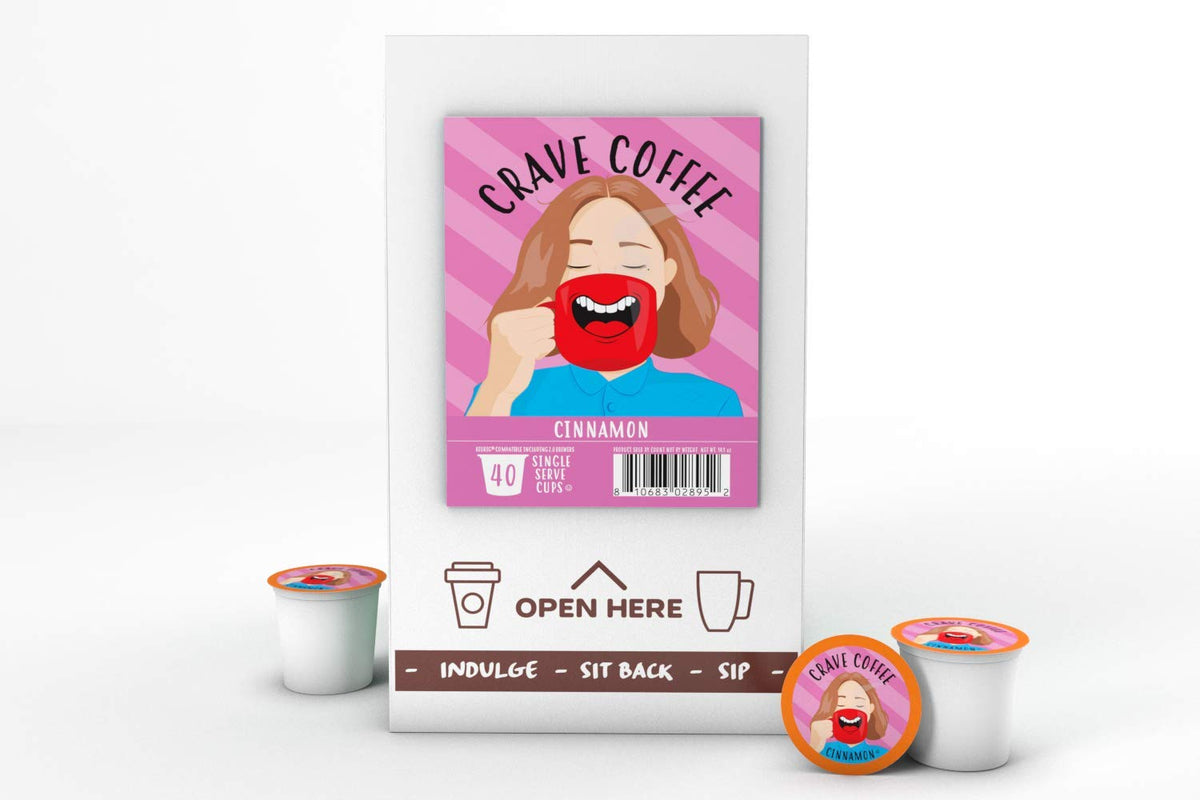 Crave Beverages Flavored Coffee Pods Sampler, Compatible with 2.0 K-Cup Brewers, Assorted Variety Pack, 40 Count (Pack of 1)