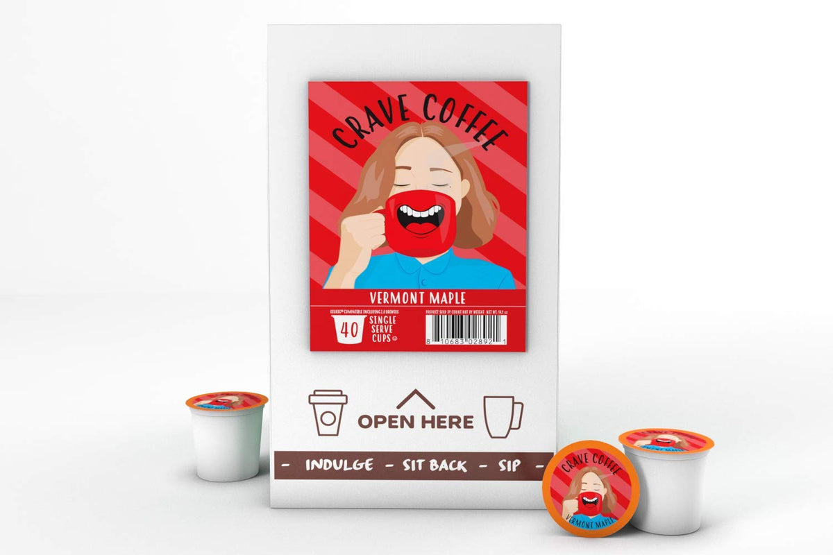 Crave Beverages Flavored Coffee Pods Sampler, Compatible with 2.0 K-Cup Brewers, Assorted Variety Pack, 40 Count (Pack of 1)