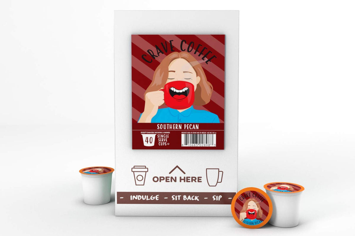 Crave Beverages Flavored Coffee Pods Sampler, Compatible with 2.0 K-Cup Brewers, Assorted Variety Pack, 40 Count (Pack of 1)