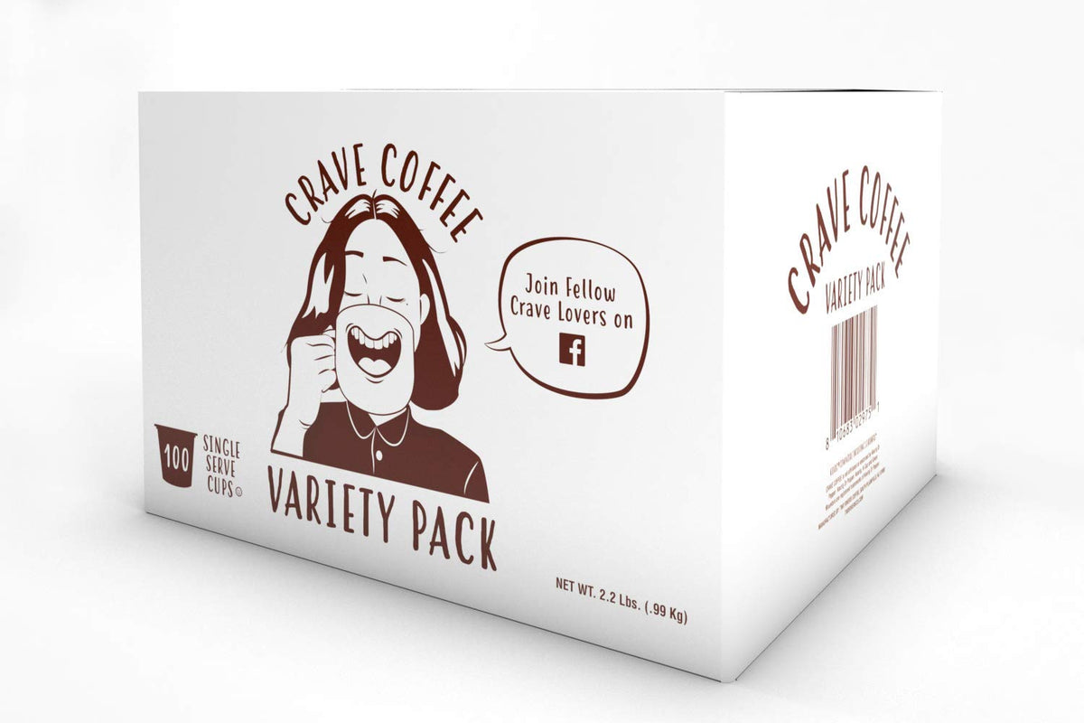 Crave Beverages Flavored Coffee Pods Sampler, Compatible with 2.0 K-Cup Brewers, Assorted Variety Pack, 40 Count (Pack of 1)