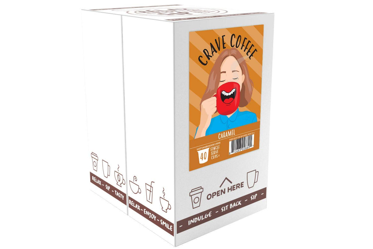 Crave Beverages Flavored Coffee Pods Sampler, Compatible with 2.0 K-Cup Brewers, Assorted Variety Pack, 40 Count (Pack of 1)