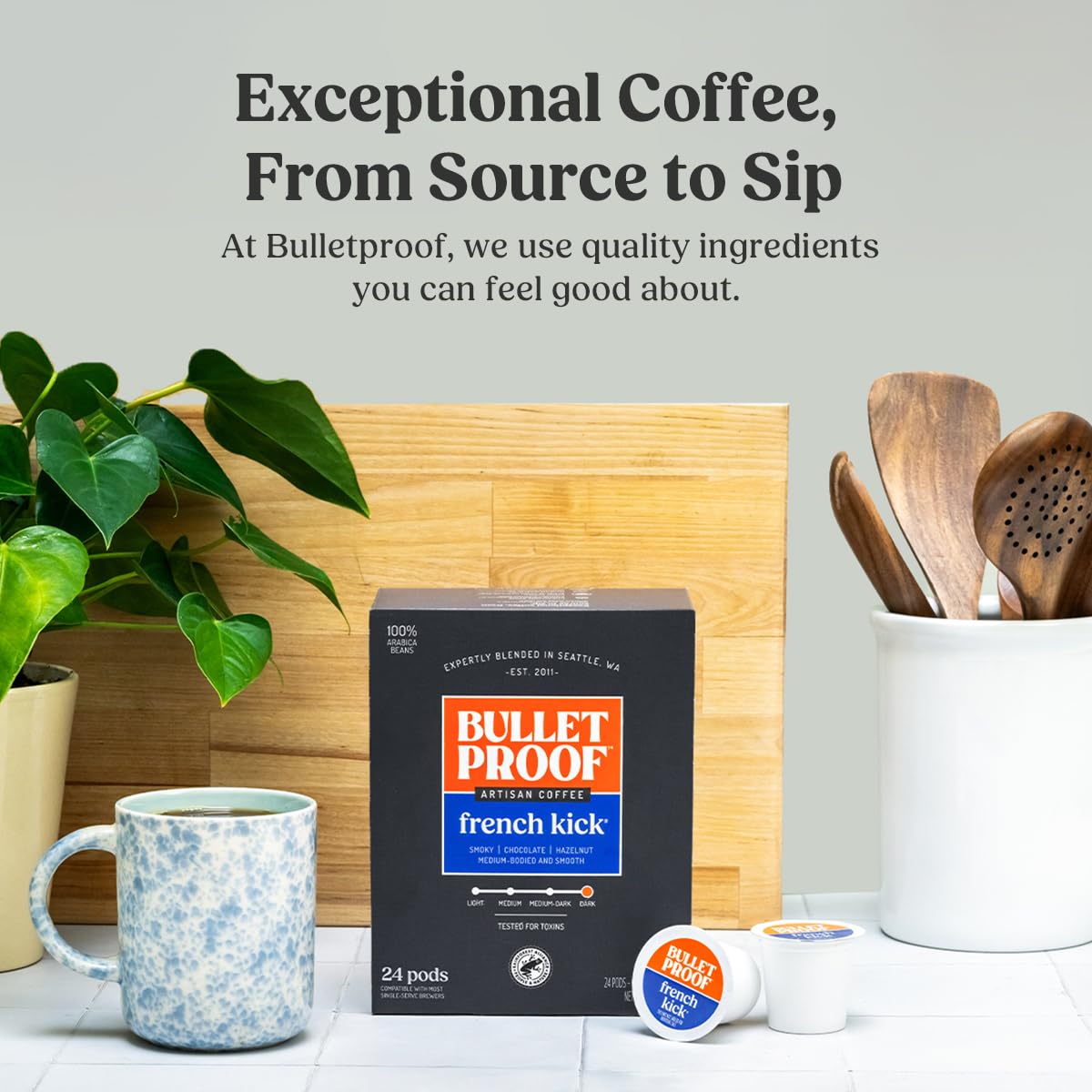 Bulletproof Original Medium-Roast Single-Serve Coffee Pods, 24 Count