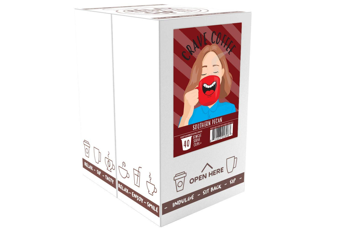 Crave Beverages Flavored Coffee Pods Sampler, Compatible with 2.0 K-Cup Brewers, Assorted Variety Pack, 40 Count (Pack of 1)