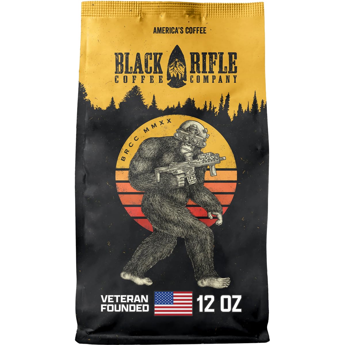Black Rifle Coffee Company Dark Roast Ground Coffee Tactisquatch 7 OZ Bag