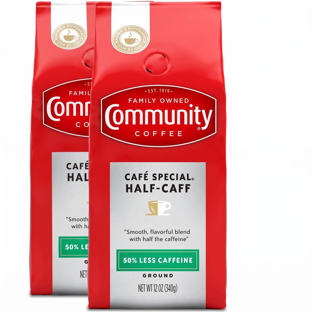 Community Coffee Café Special Decaf Ground Coffee, Medium Dark Roast, 32 Ounce Bag (Pack of 4)