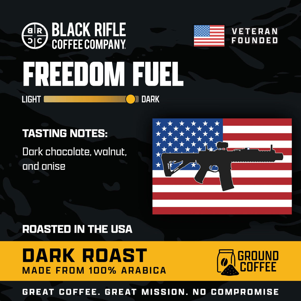 Black Rifle Coffee Company Dark Roast Ground Coffee Tactisquatch 7 OZ Bag