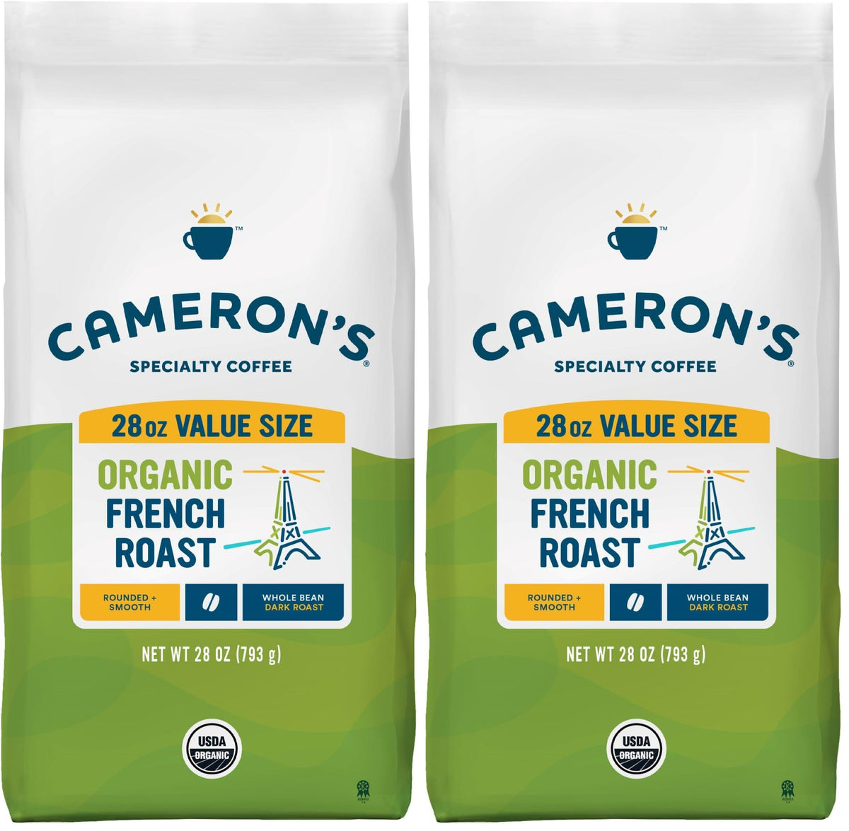 Cameron's Coffee Roasted Whole Bean Coffee, Intense French, 28 Ounce