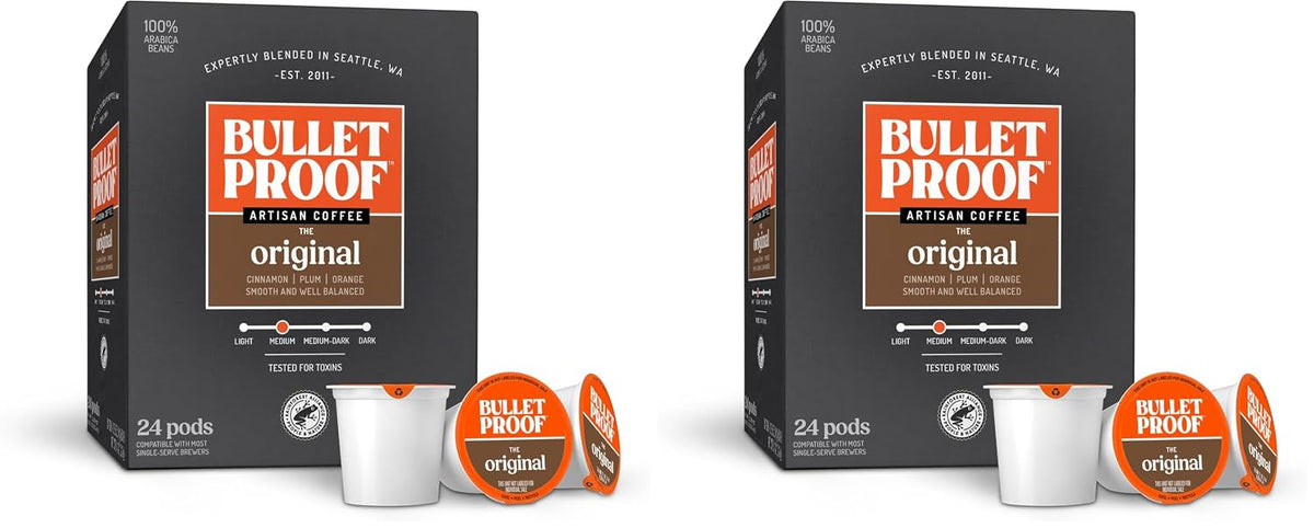 Bulletproof Original Medium-Roast Single-Serve Coffee Pods, 24 Count