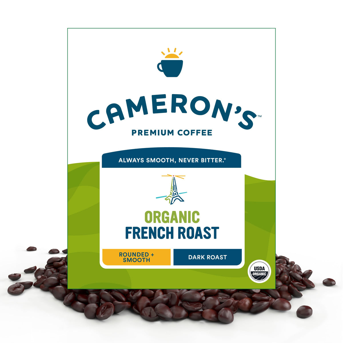 Cameron's Coffee Roasted Whole Bean Coffee, Intense French, 28 Ounce