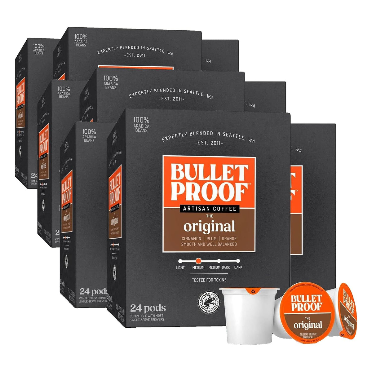 Bulletproof Original Medium-Roast Single-Serve Coffee Pods, 24 Count