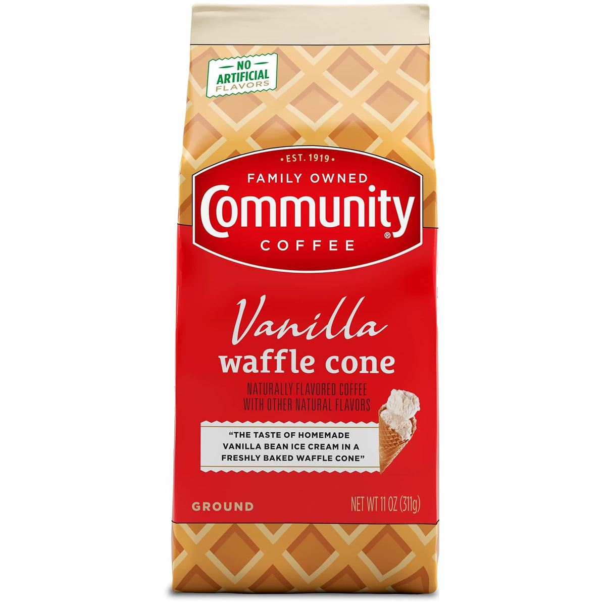 Community Coffee Cinnamon Roll Flavored Ground Coffee, Naturally Flavored, 11 Ounce (Pack of 1)