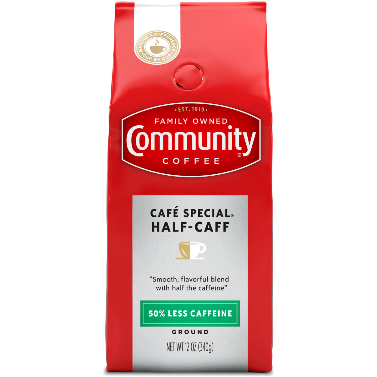 Community Coffee Café Special Decaf Ground Coffee, Medium Dark Roast, 32 Ounce Bag (Pack of 4)