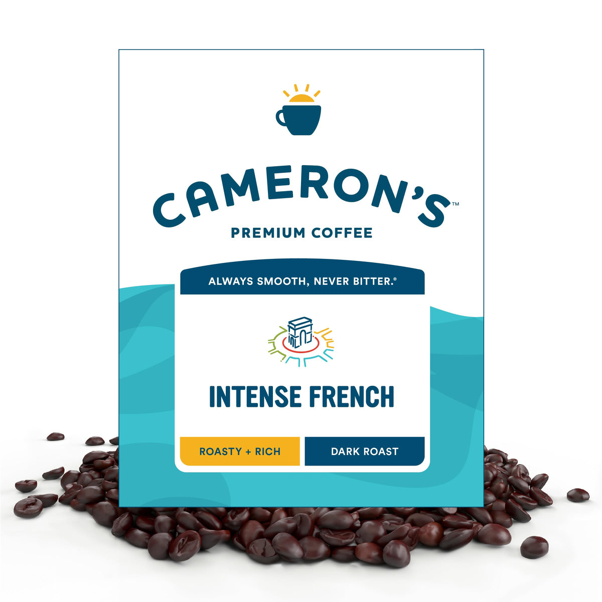 Cameron's Coffee Roasted Whole Bean Coffee, Intense French, 28 Ounce