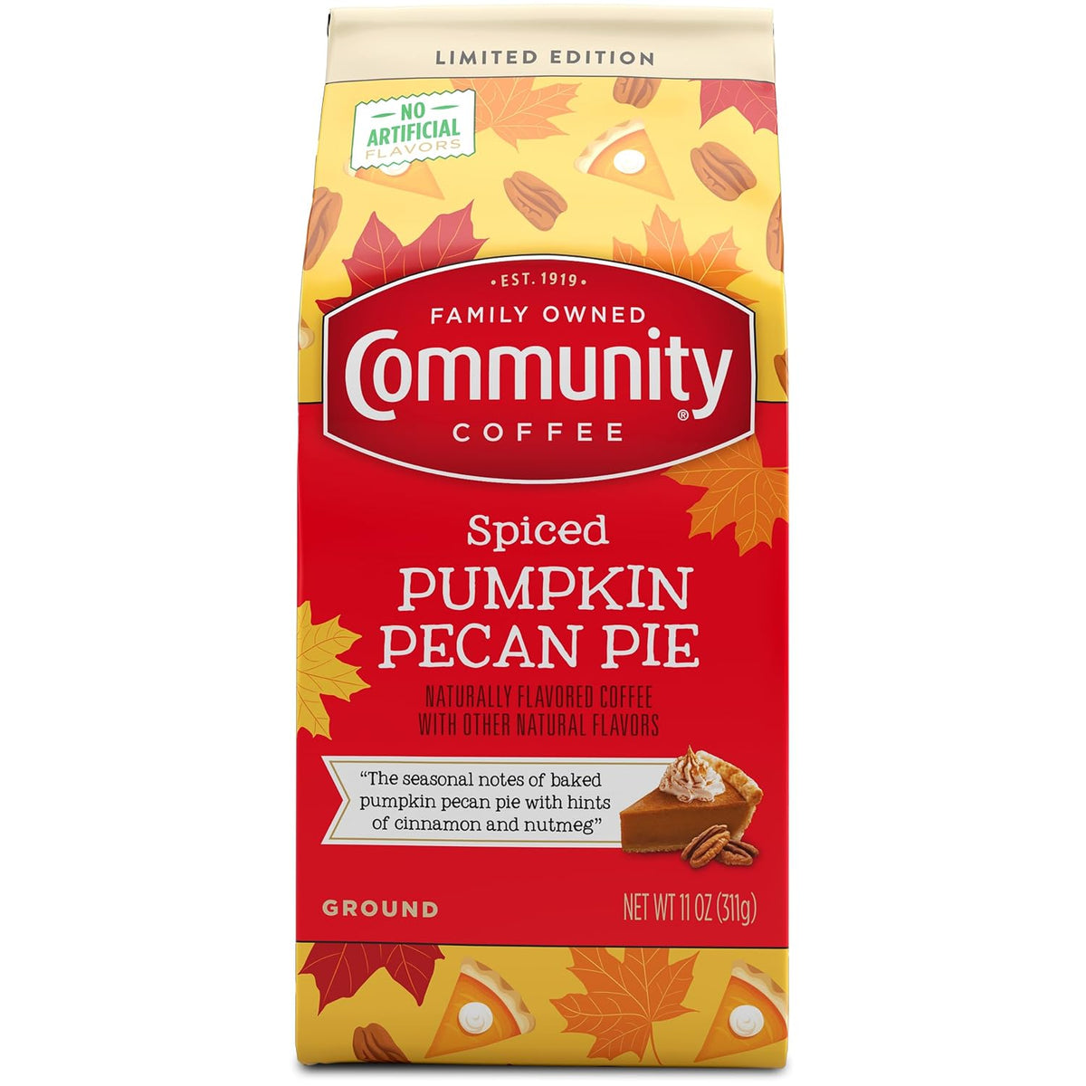 Community Coffee Cinnamon Roll Flavored Ground Coffee, Naturally Flavored, 11 Ounce (Pack of 1)