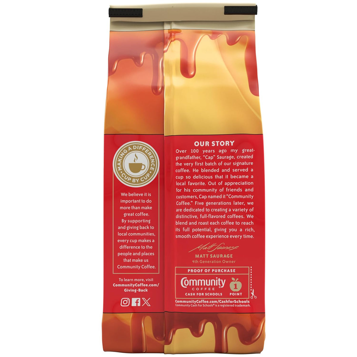 Community Coffee Cinnamon Roll Flavored Ground Coffee, Naturally Flavored, 11 Ounce (Pack of 1)