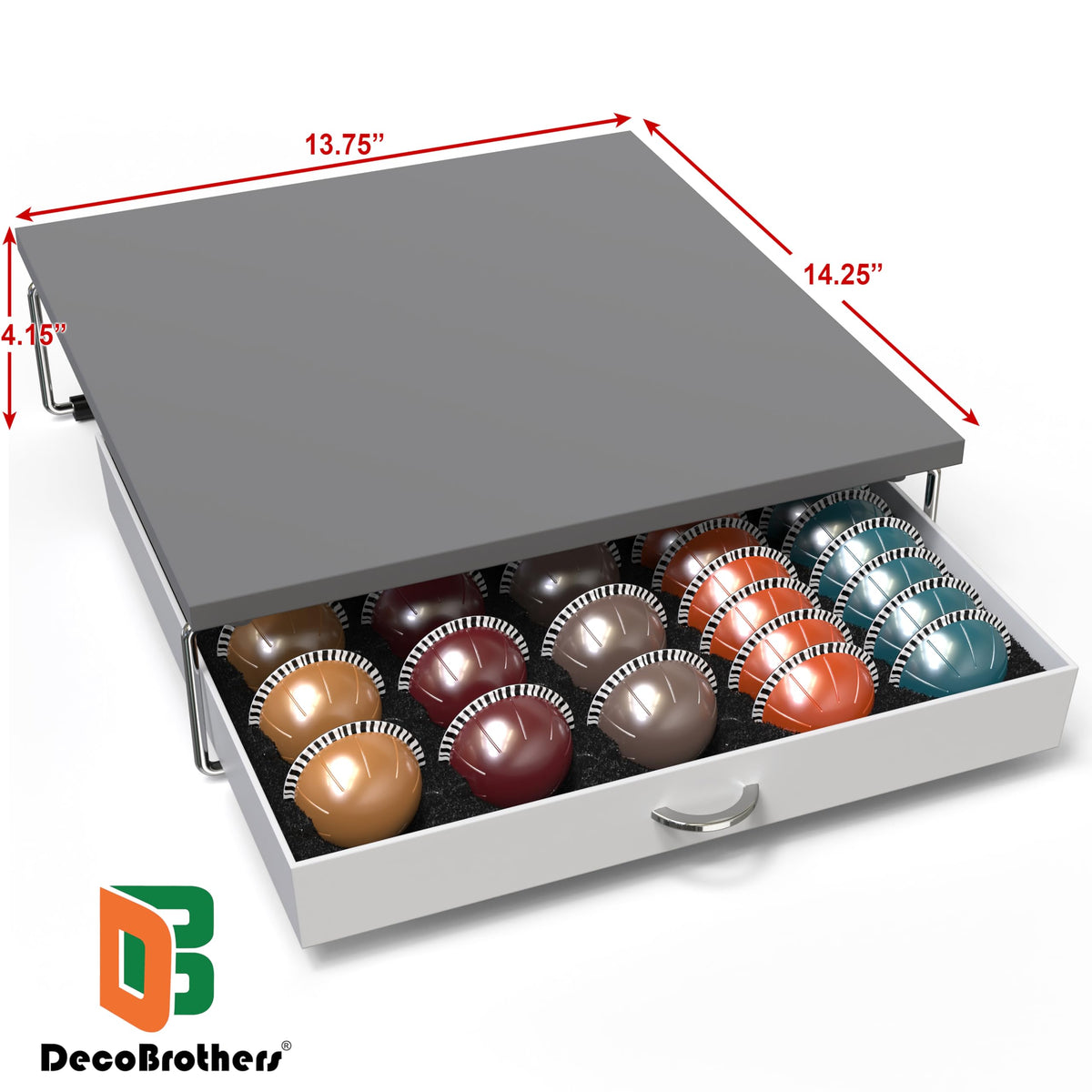 Deco Brothers Tempered Glass Vertuo Pod Holder, Fits 24 Large/48 Small Pods