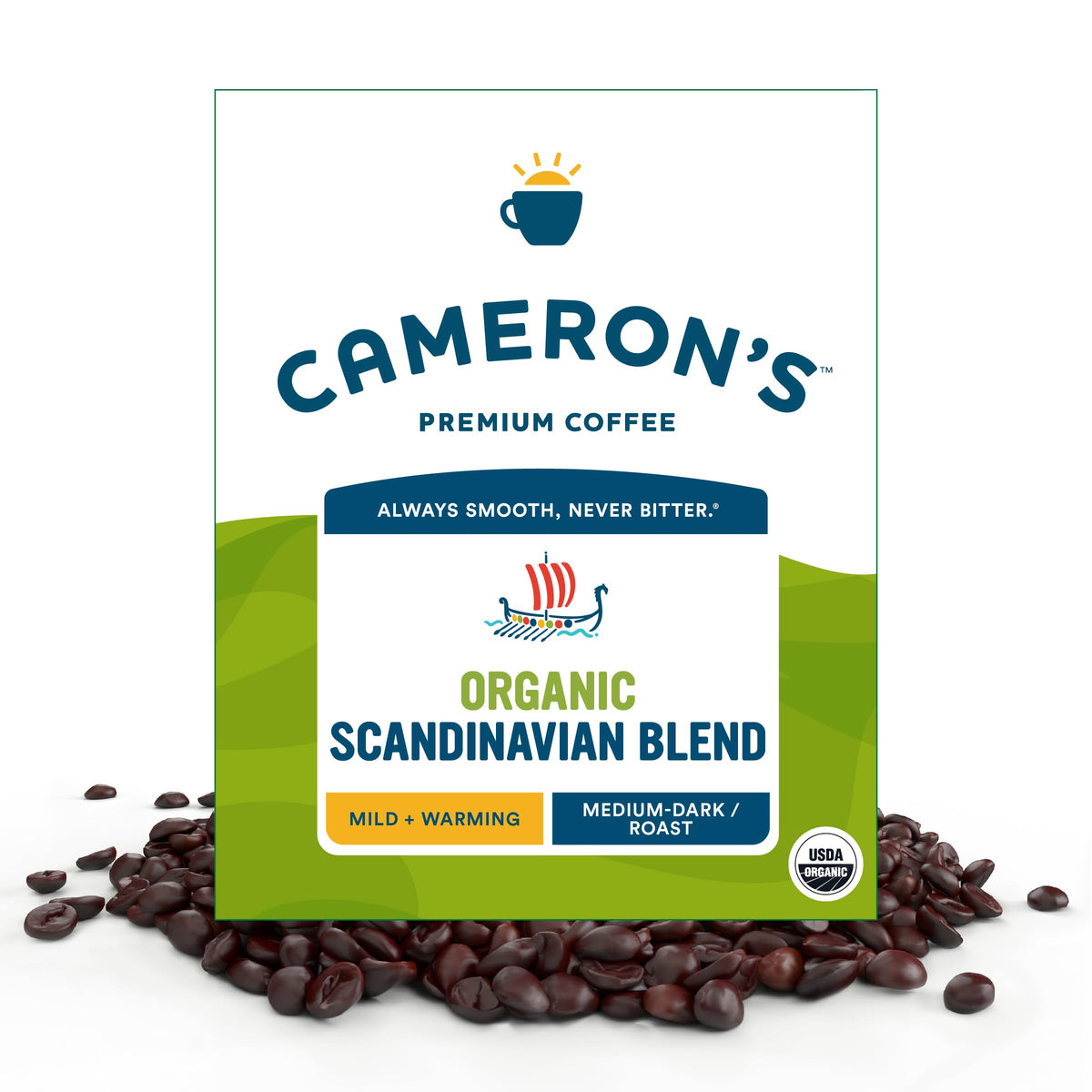 Cameron's Coffee Roasted Whole Bean Coffee, Intense French, 28 Ounce