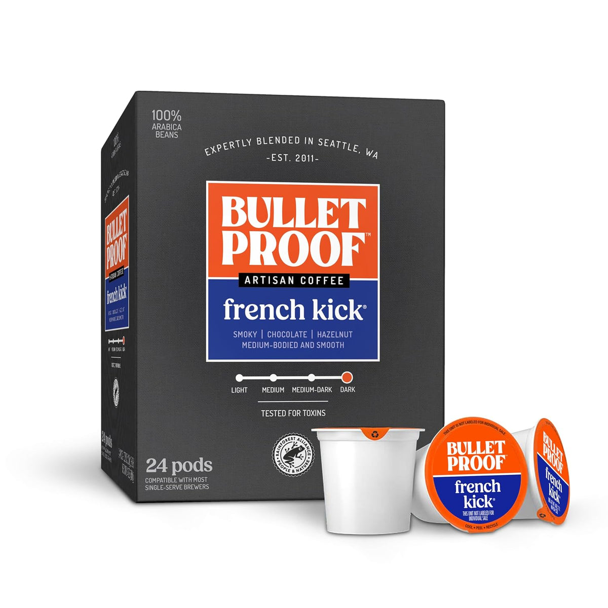 Bulletproof Original Medium-Roast Single-Serve Coffee Pods, 24 Count