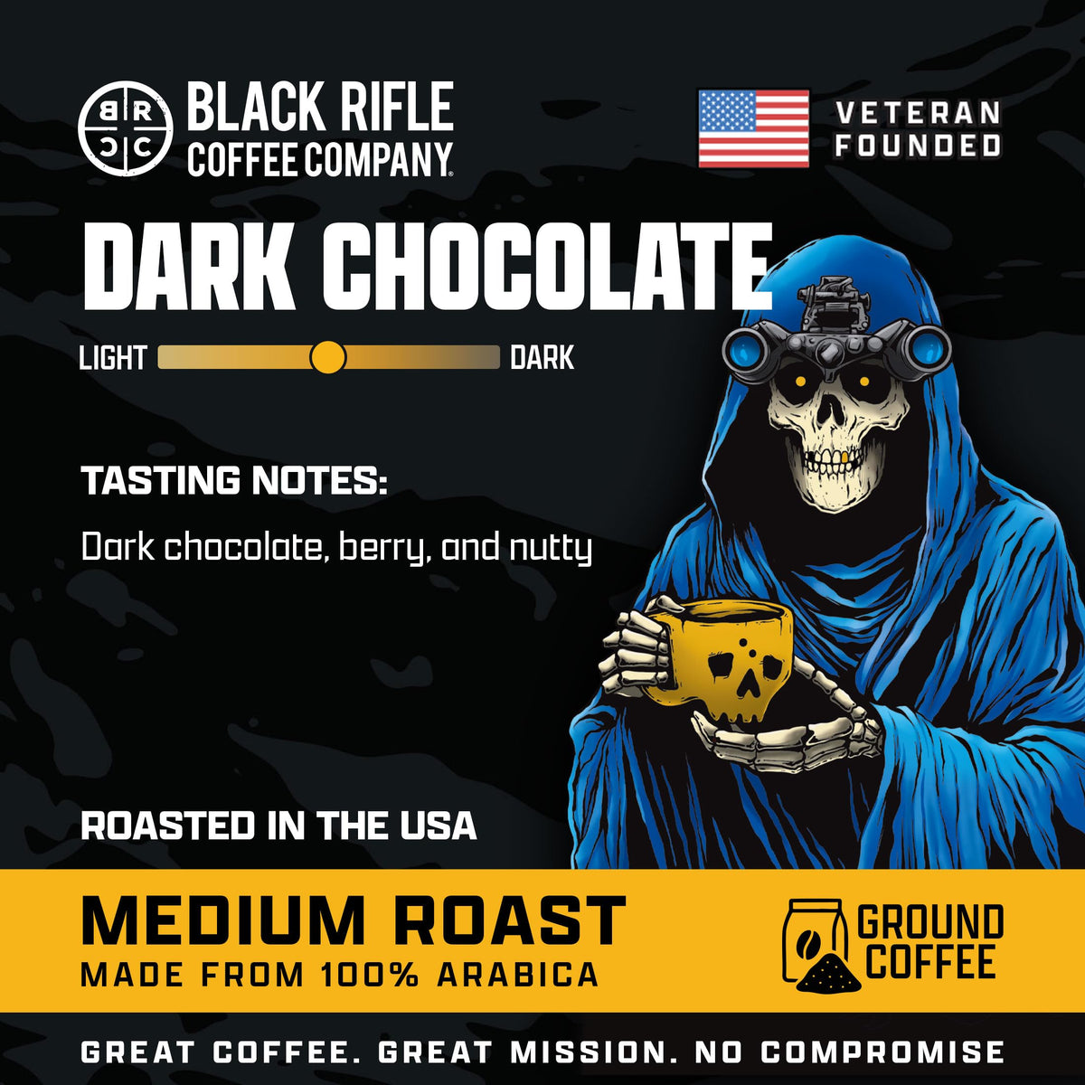 Black Rifle Coffee Company Dark Roast Ground Coffee Tactisquatch 7 OZ Bag