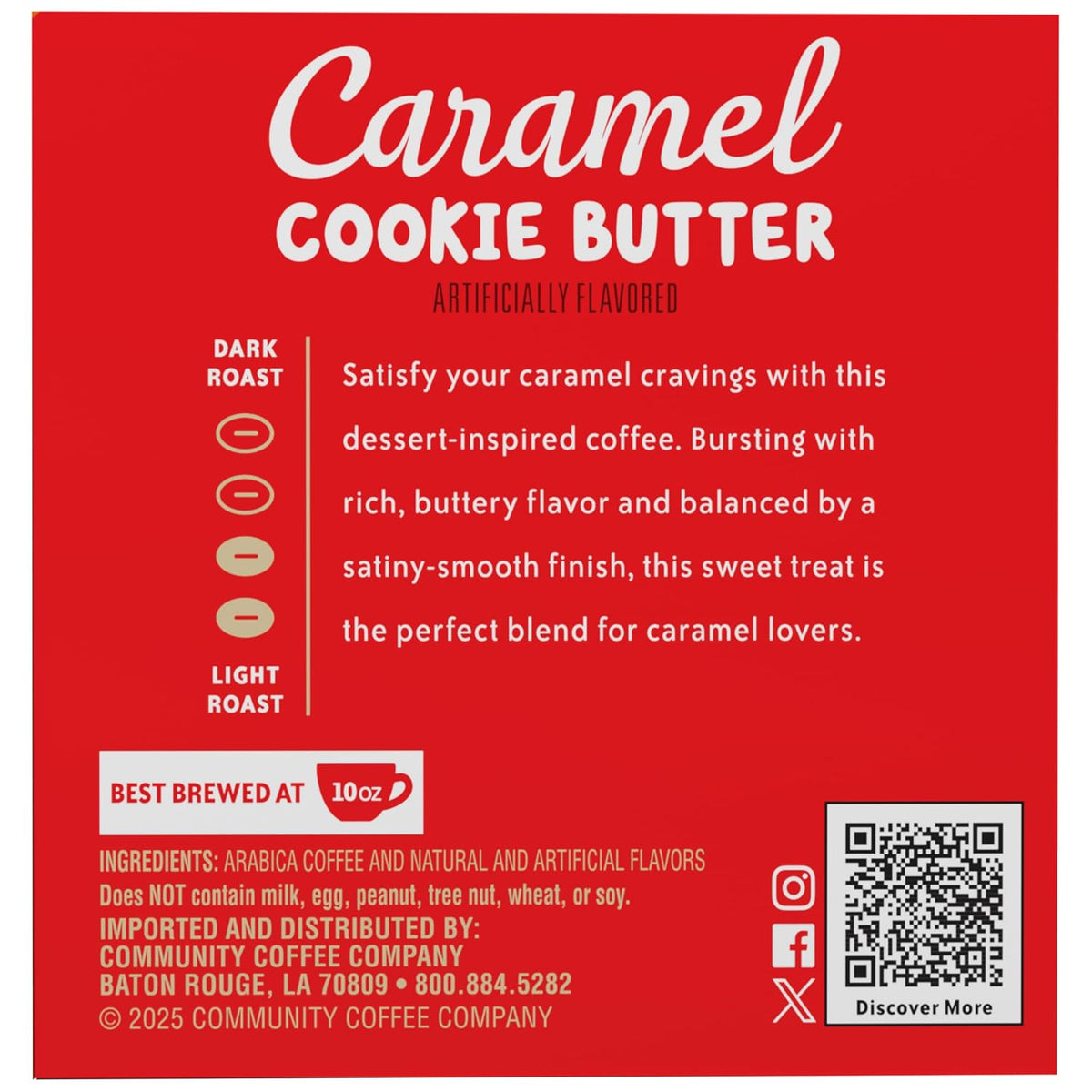 Community Coffee Caramel Cookie Butter Flavored Kcup Pods, Medium Roast, 10 Count (Pack of 1)