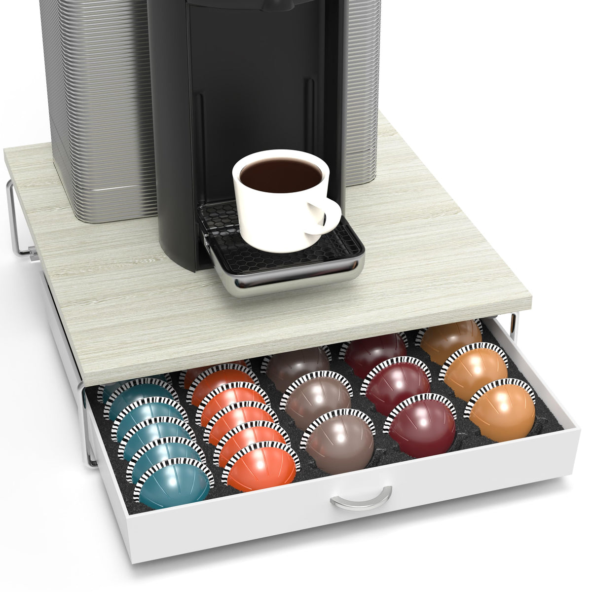 Deco Brothers Tempered Glass Vertuo Pod Holder, Fits 24 Large/48 Small Pods