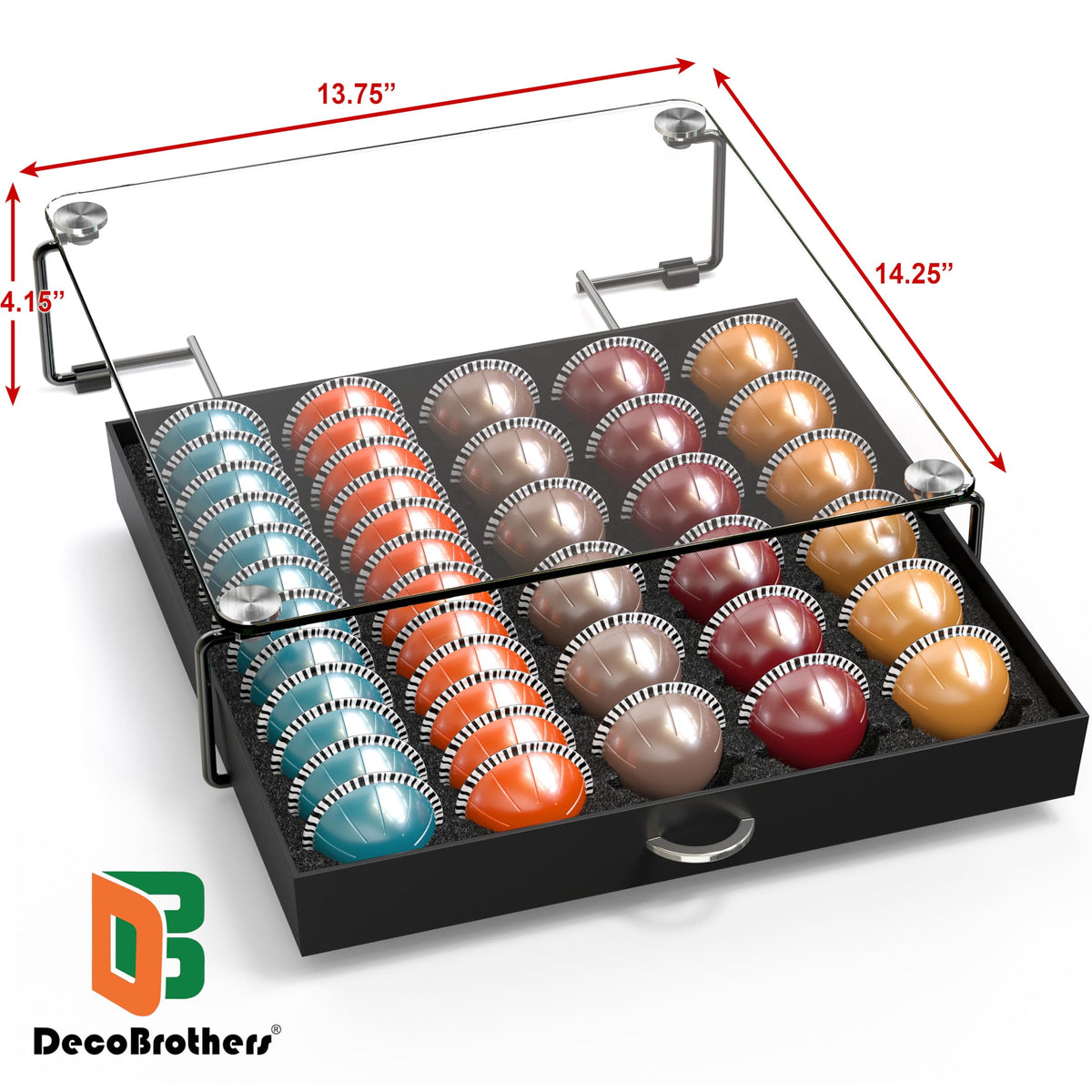 Deco Brothers Tempered Glass Vertuo Pod Holder, Fits 24 Large/48 Small Pods