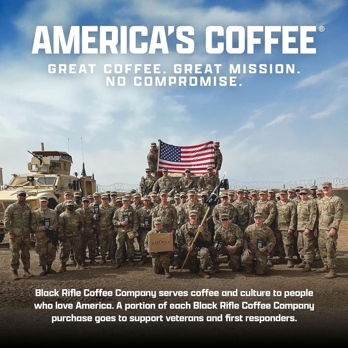 Black Rifle Coffee Company Dark Roast Ground Coffee Tactisquatch 7 OZ Bag