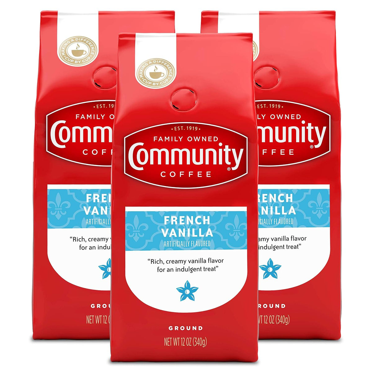 Community Coffee Cinnamon Roll Flavored Ground Coffee, Naturally Flavored, 11 Ounce (Pack of 1)
