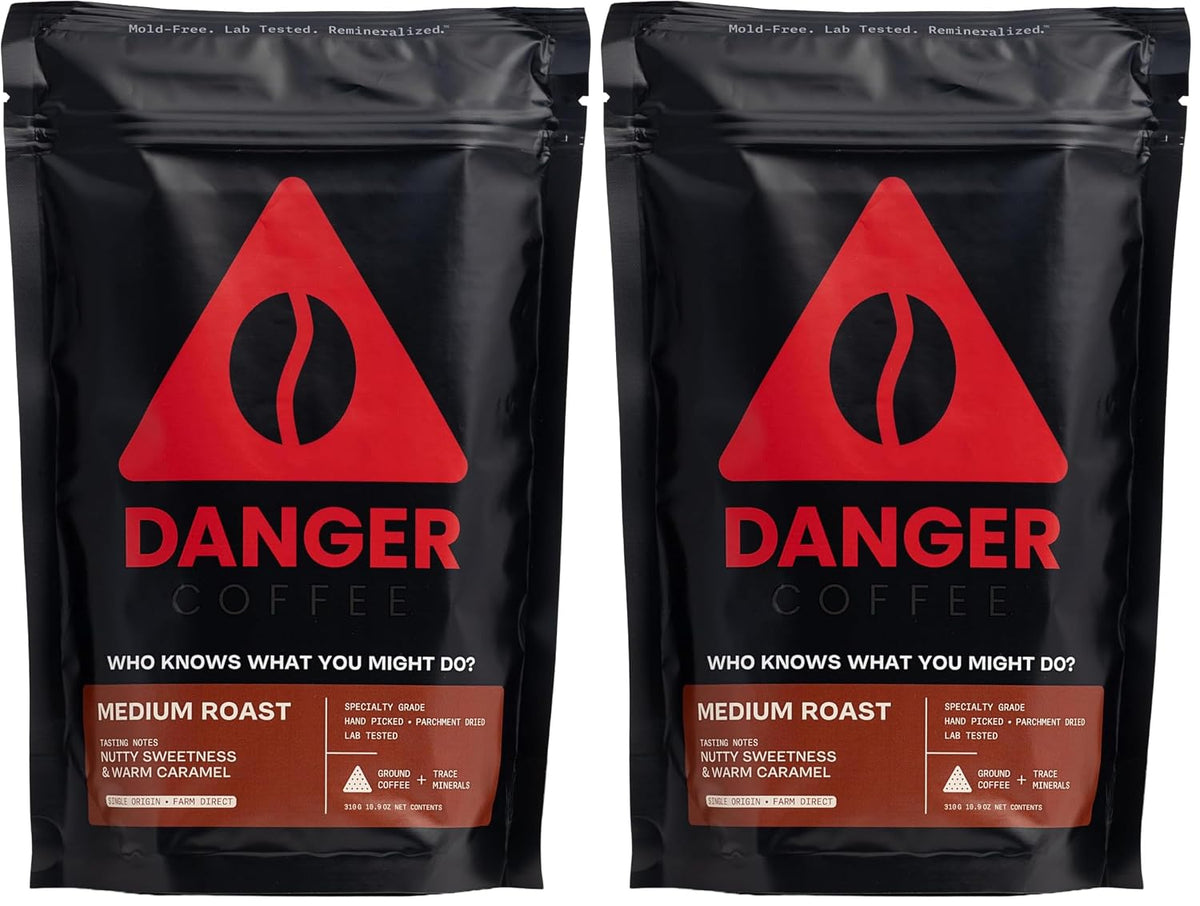 Danger Coffee Ground Mold Free Coffee by Dave Asprey | Medium Roast 10.9 oz