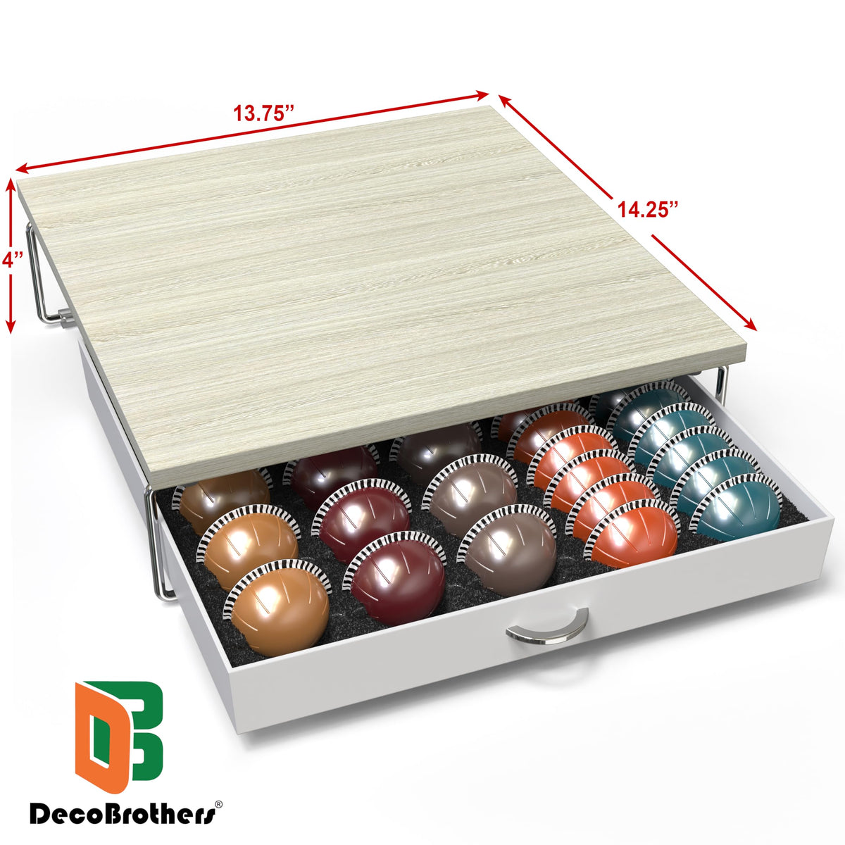 Deco Brothers Tempered Glass Vertuo Pod Holder, Fits 24 Large/48 Small Pods