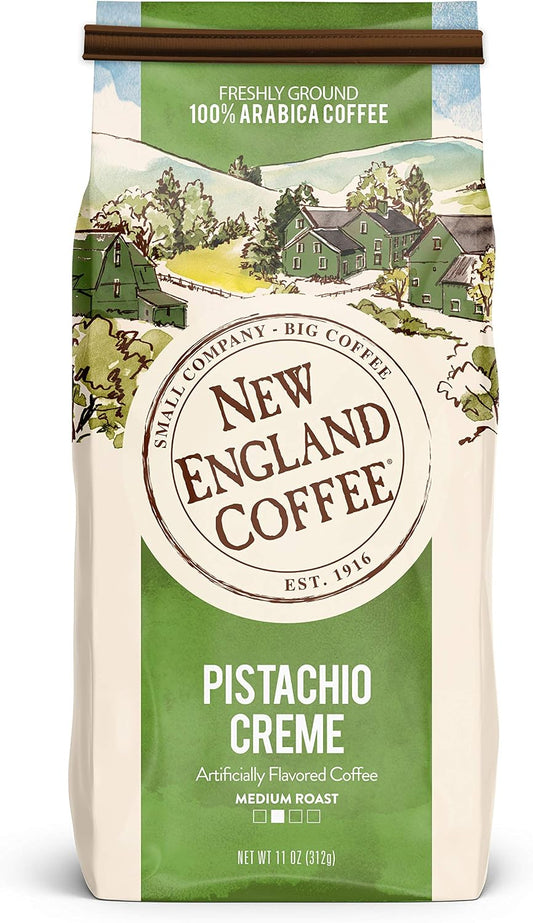 New England Coffee Pistachio Crème Ground Coffee 11oz (Pack of 1)