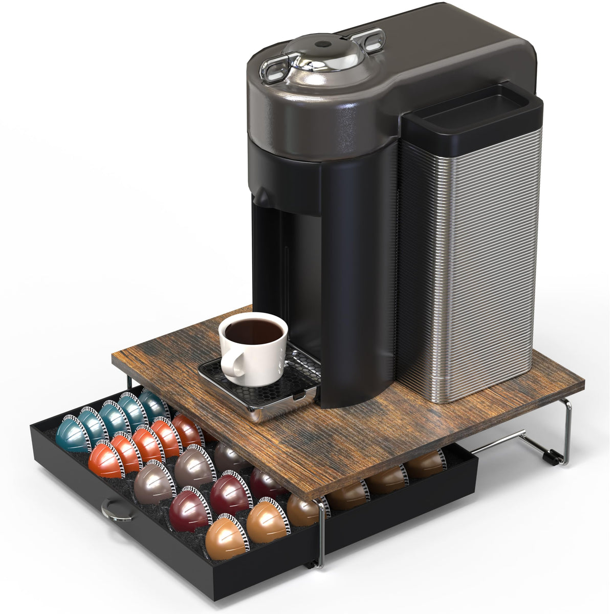 Deco Brothers Tempered Glass Vertuo Pod Holder, Fits 24 Large/48 Small Pods