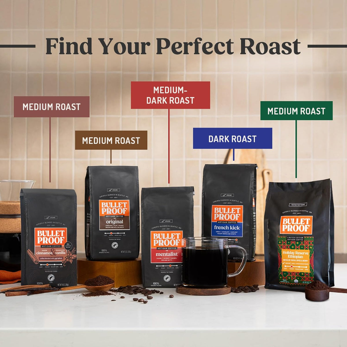 Bulletproof Original Medium Roast Ground Coffee, 12 oz