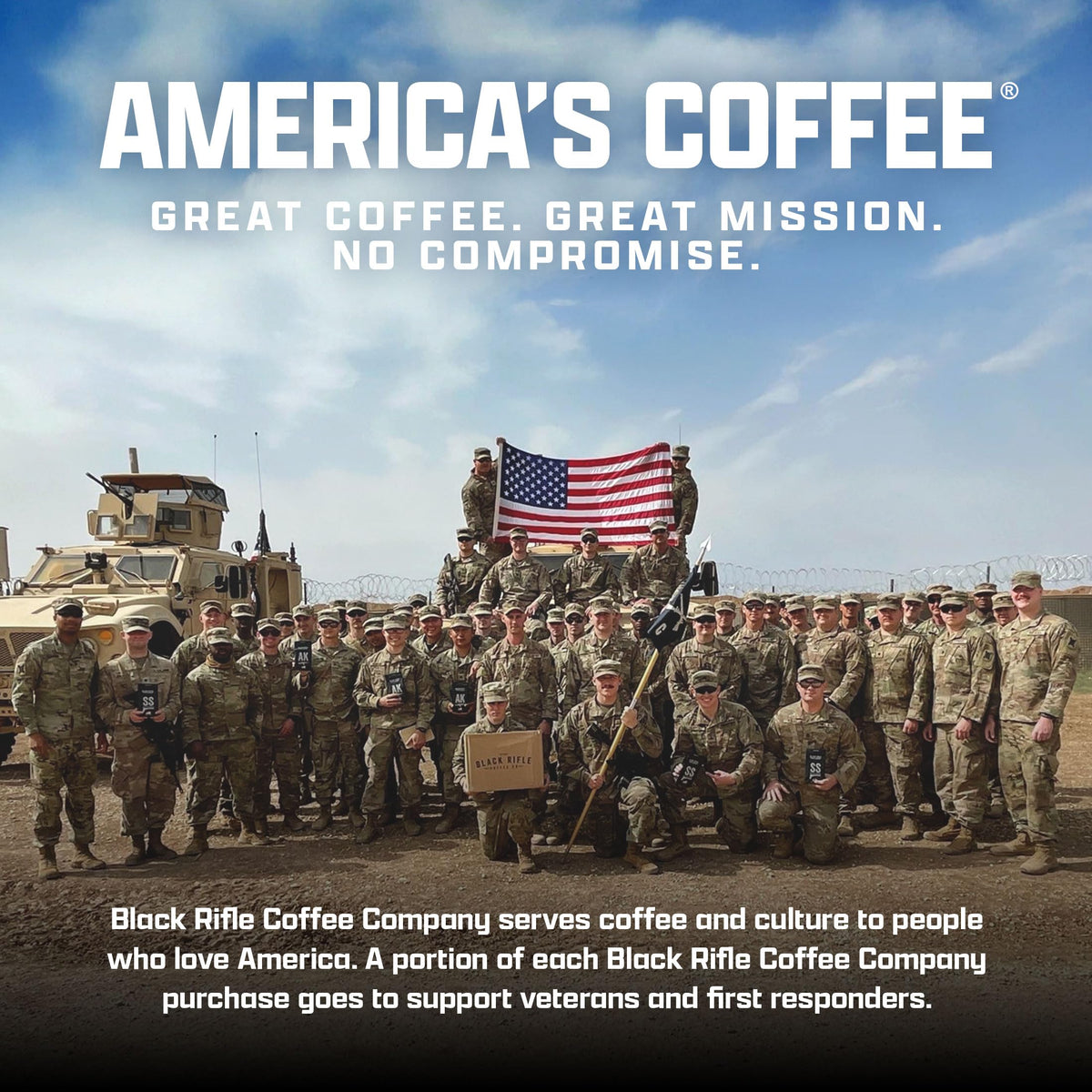 Black Rifle Coffee Company Dark Roast Ground Coffee Tactisquatch 7 OZ Bag