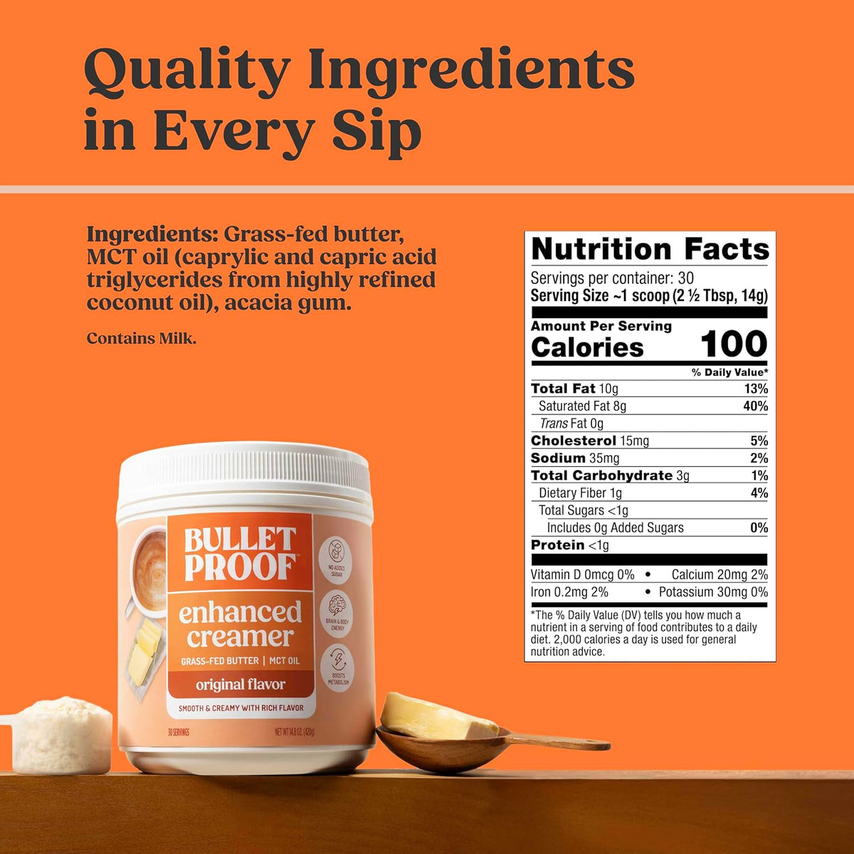 Bulletproof Original Keto Coffee Creamer w/MCT Oil, 14.8 oz