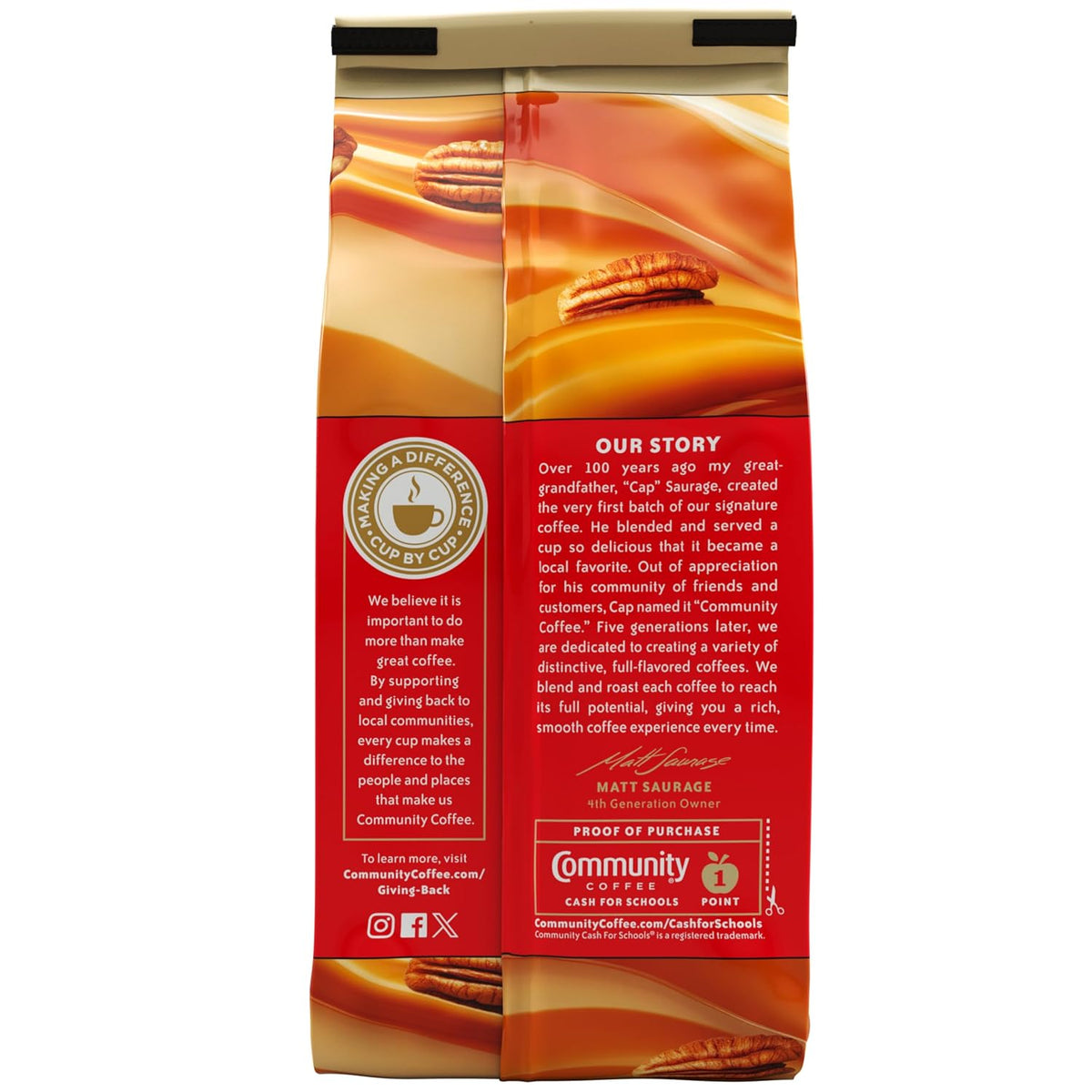 Community Coffee Cinnamon Roll Flavored Ground Coffee, Naturally Flavored, 11 Ounce (Pack of 1)