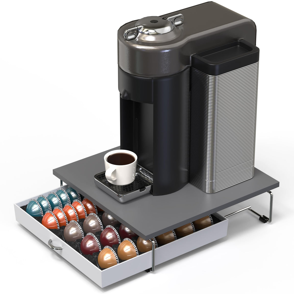 Deco Brothers Tempered Glass Vertuo Pod Holder, Fits 24 Large/48 Small Pods