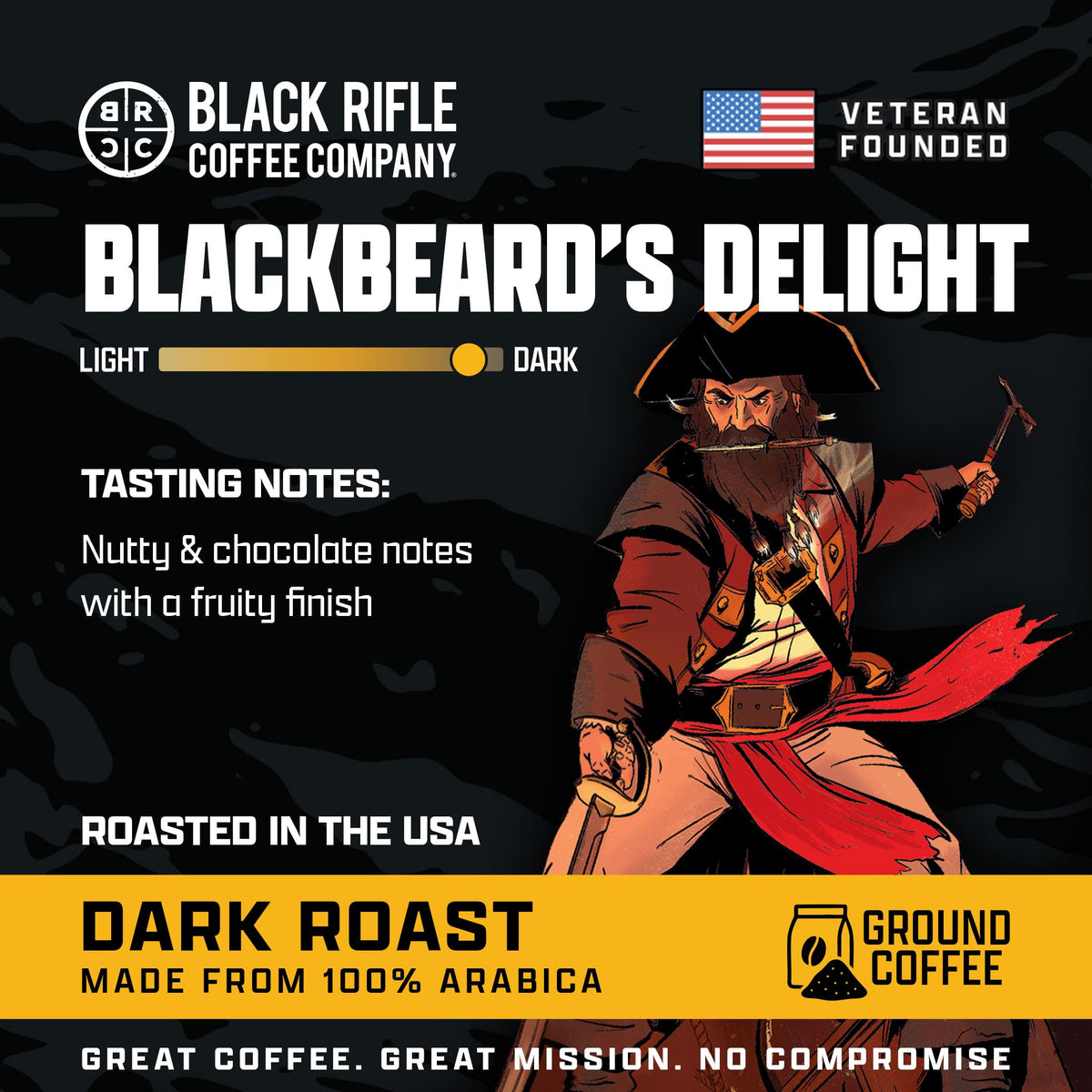 Black Rifle Coffee Company Dark Roast Ground Coffee Tactisquatch 7 OZ Bag