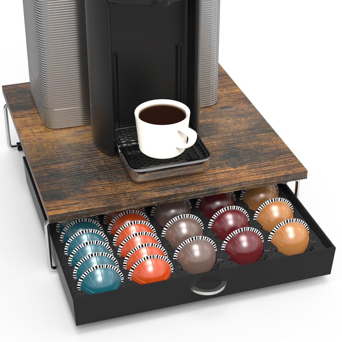 Deco Brothers Tempered Glass Vertuo Pod Holder, Fits 24 Large/48 Small Pods