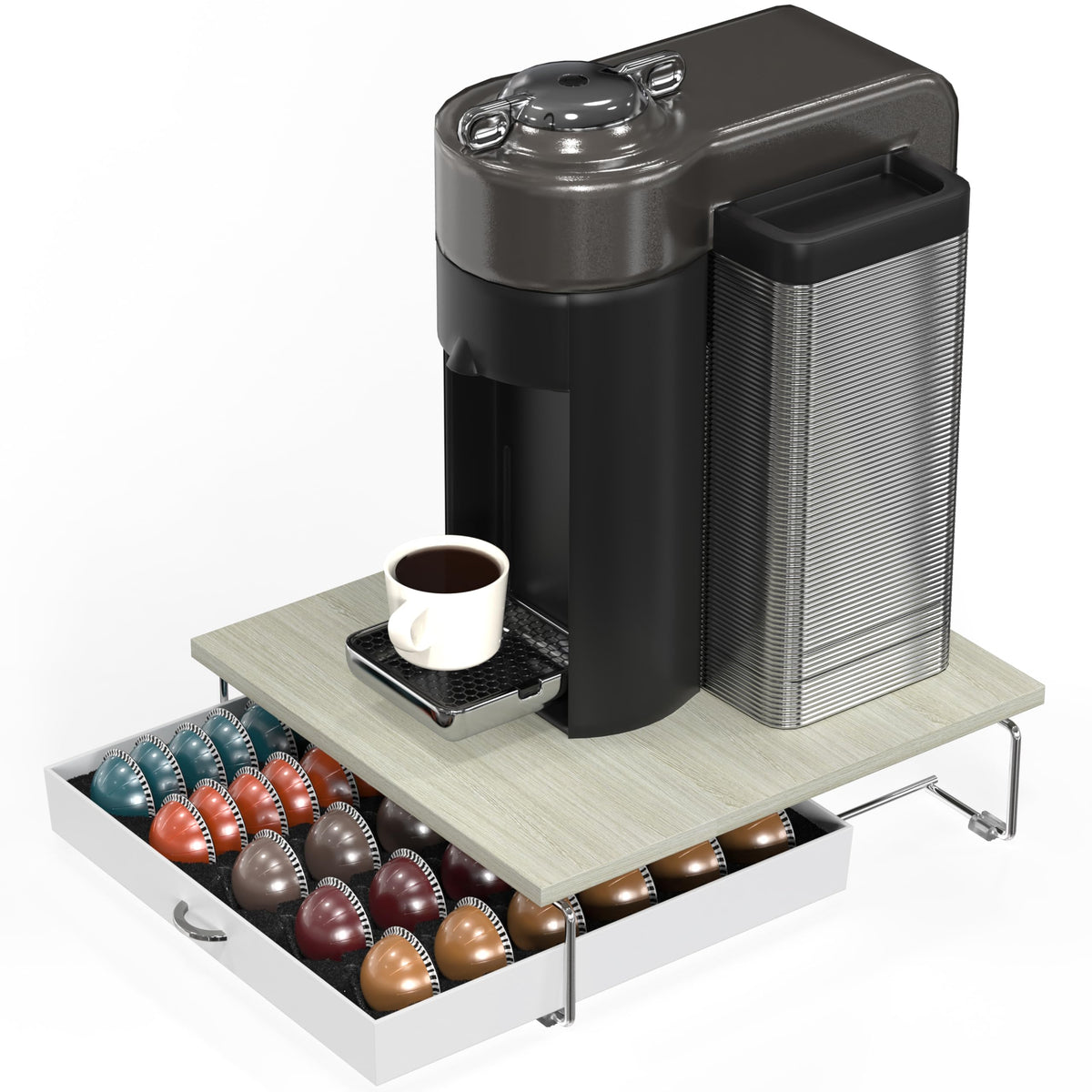 Deco Brothers Tempered Glass Vertuo Pod Holder, Fits 24 Large/48 Small Pods