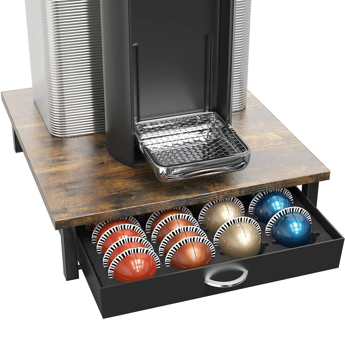 Deco Brothers Tempered Glass Vertuo Pod Holder, Fits 24 Large/48 Small Pods